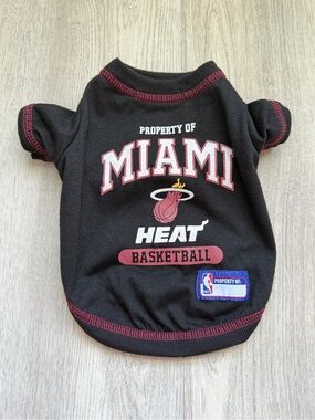 NBA - Miami Heat - Black, White & Red Basketball - Pet/SM Dog T-Shirt - size XS